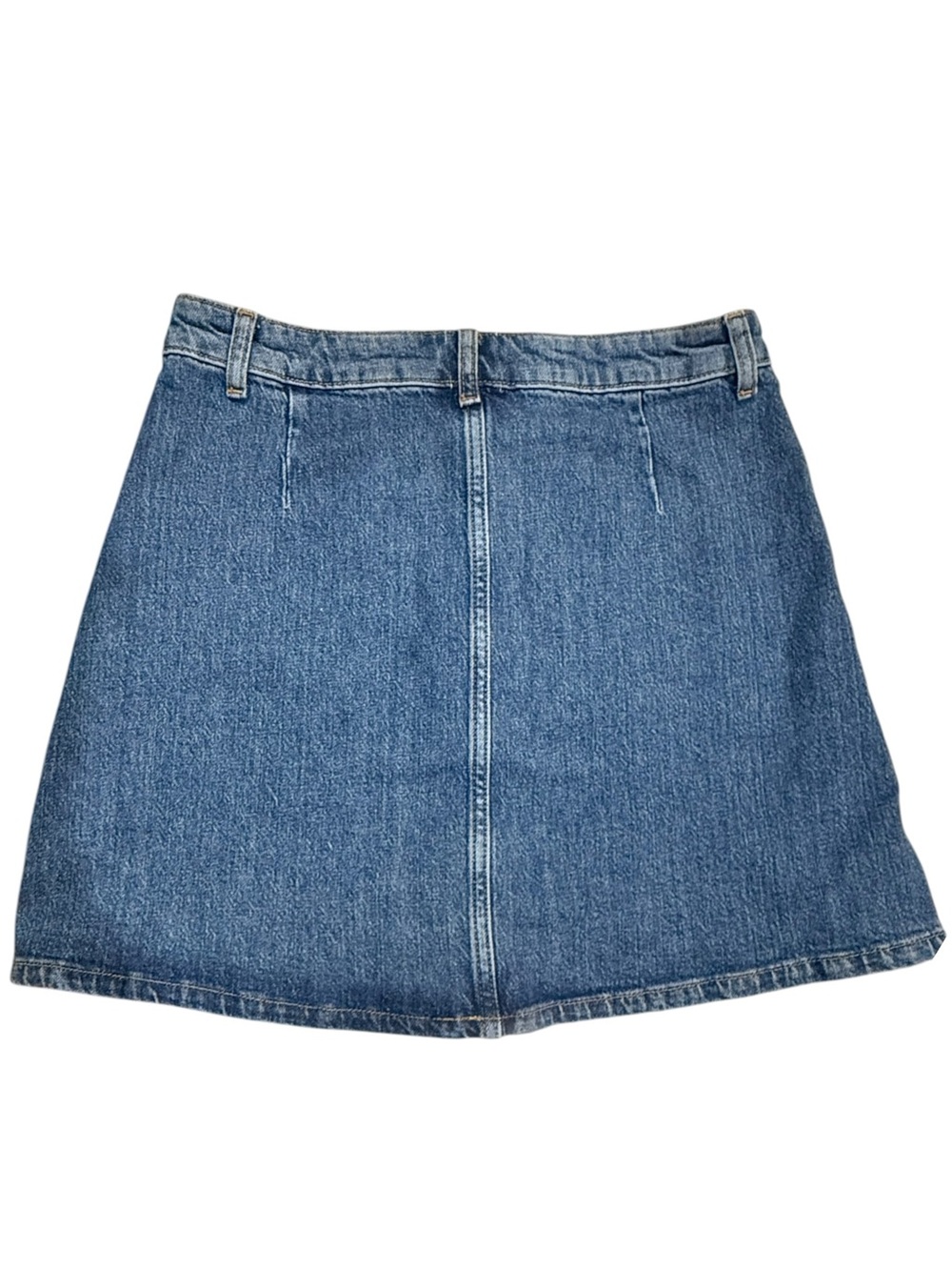 Maeve Anthropologie Denim Button Front Mini Skirt Women’s Tagged 12 Runs Small - Picture 3 of 4